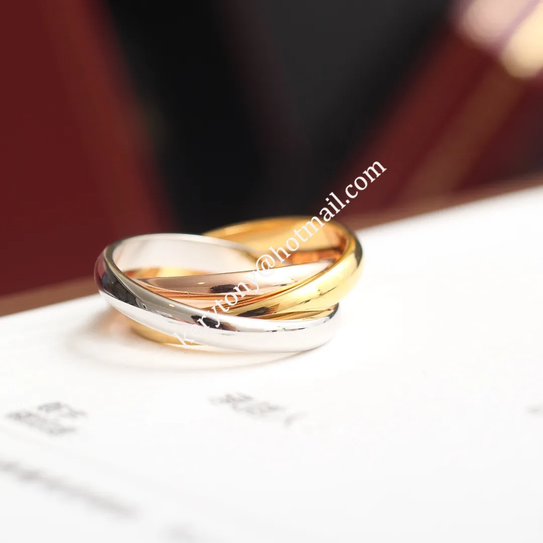 2020 New Style Trinity De Cartier Classics Ring White Gold/Yellow Gold/Pink Gold with Diamonds B4052700 Low Price