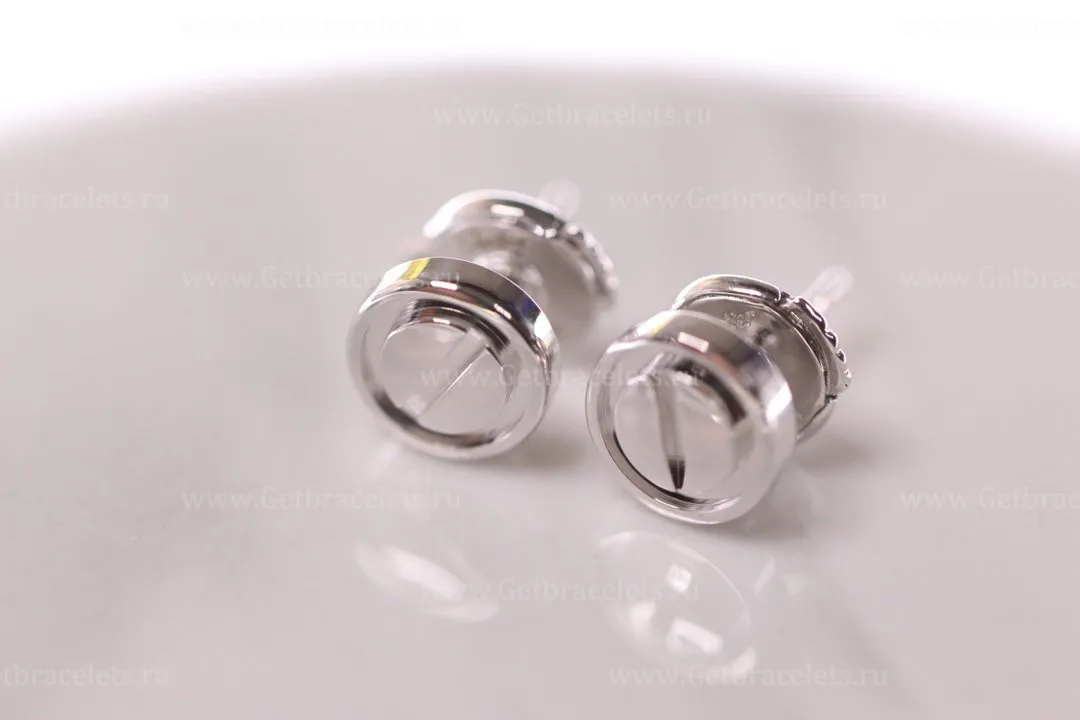 Copy Carteri Love Screw Motifs Earring White Gold B8301256