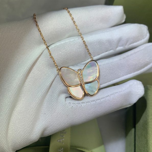 Van Cleef Necklace Replica, Large Butterfly Necklace with Diamonds