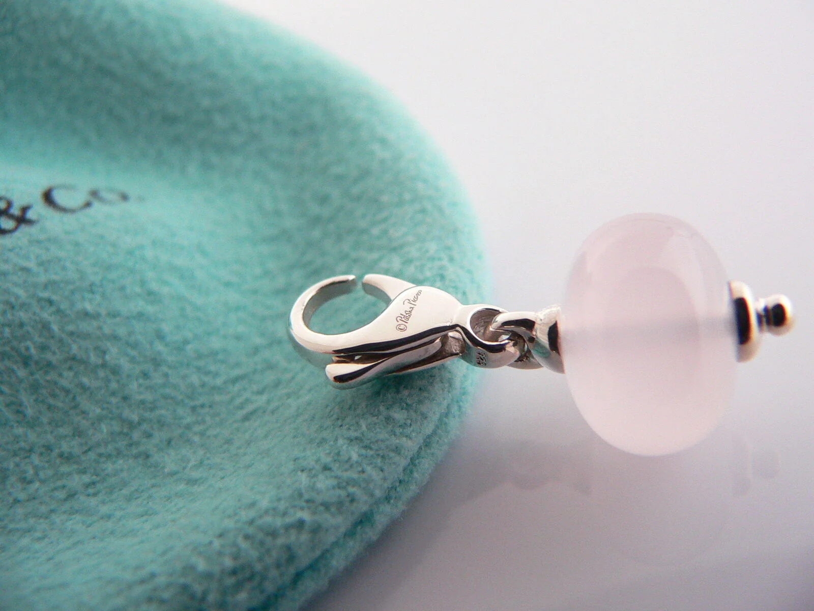 Tiffany & Co Pink Rose Quartz Pendant Silver Picasso Charm 4 Necklace Bracelet