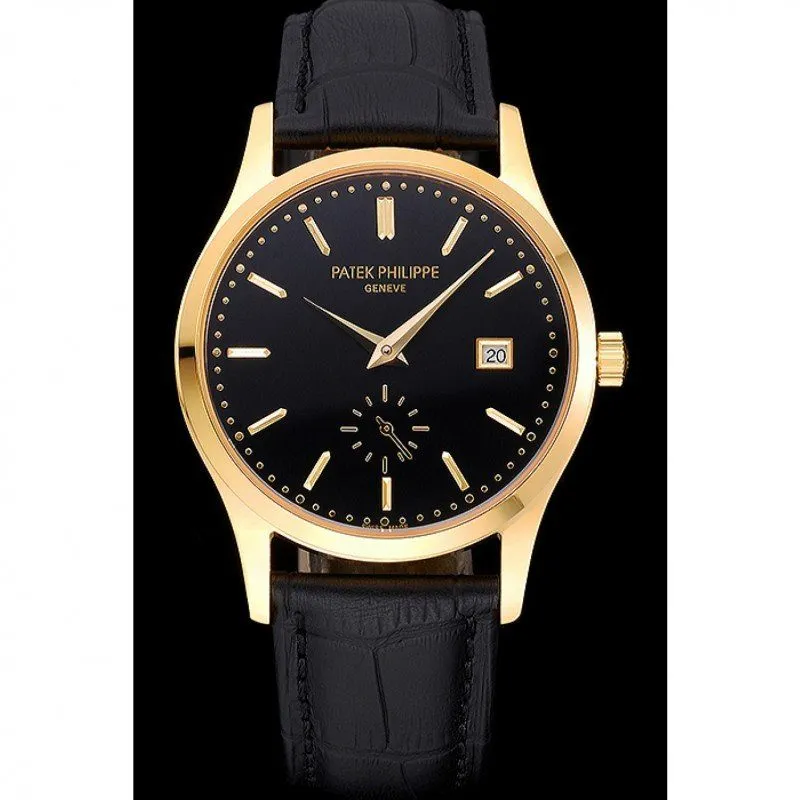Calatrava Dial Black 41 mm, Yellow Gold Plated