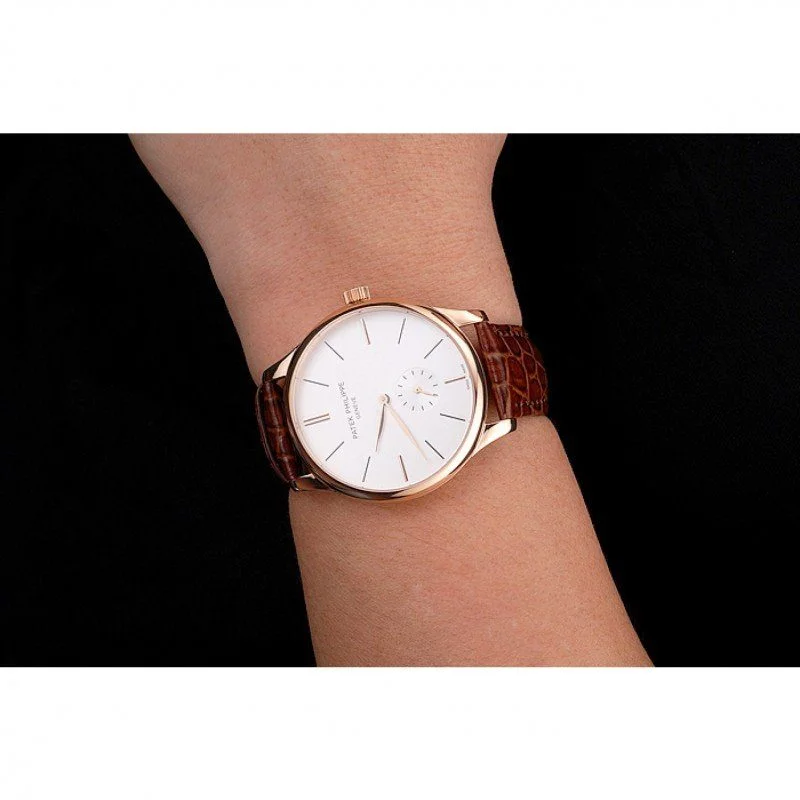 Calatrava Dial White 40 mm, Rose Gold Plated