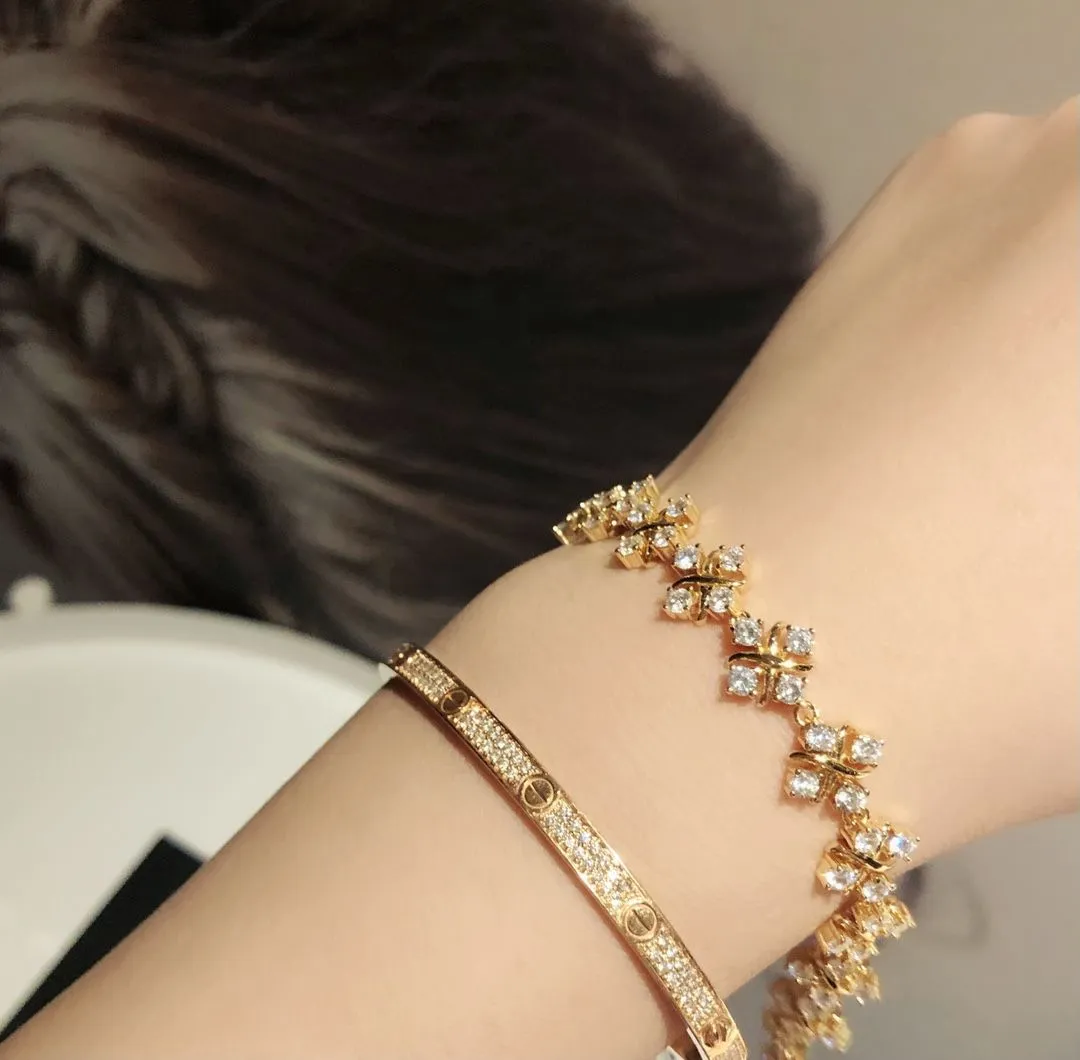 Good Luxury Tiffany & Co. Schlumberger? Dazzing Yellow Gold Diamonds Lynn Bracelet Price Dubai