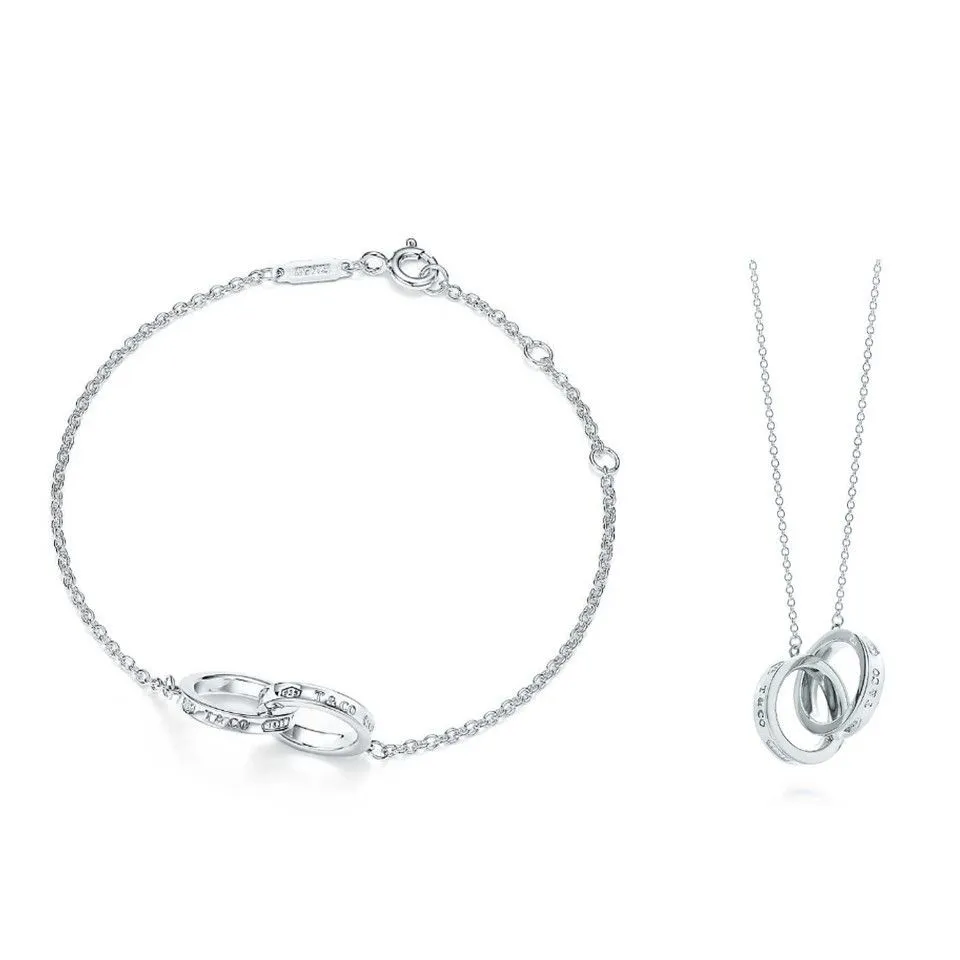 Tiffany 1837 Interlocking Circles Pendant Necklace Bracelet Jewelry Valentine Gift GRP02386/35505903