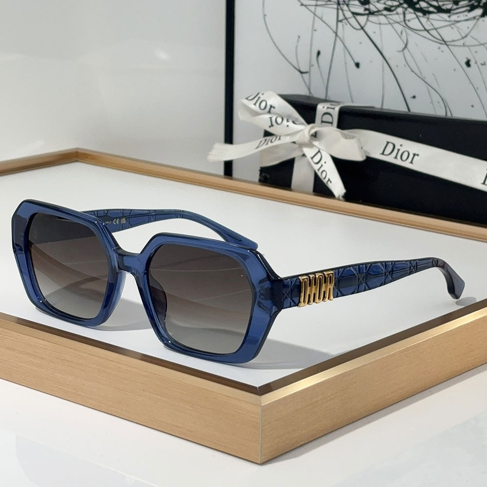 Dior Mirror Leg Logo Acetate Fibre sunglasses   Top quality (Replica）