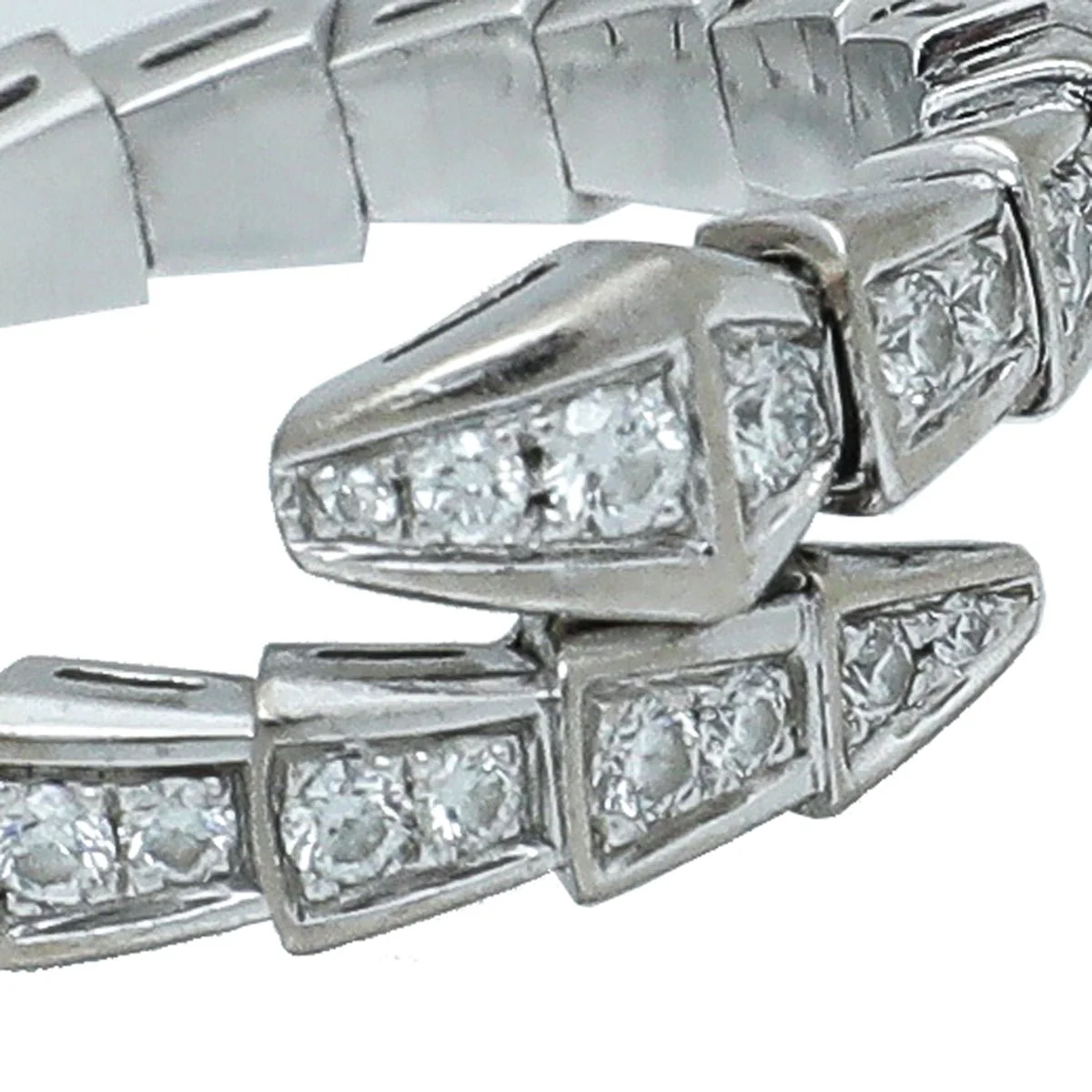 Bvlgari 18K White Gold Diamond Serpenti Viper XL Ring