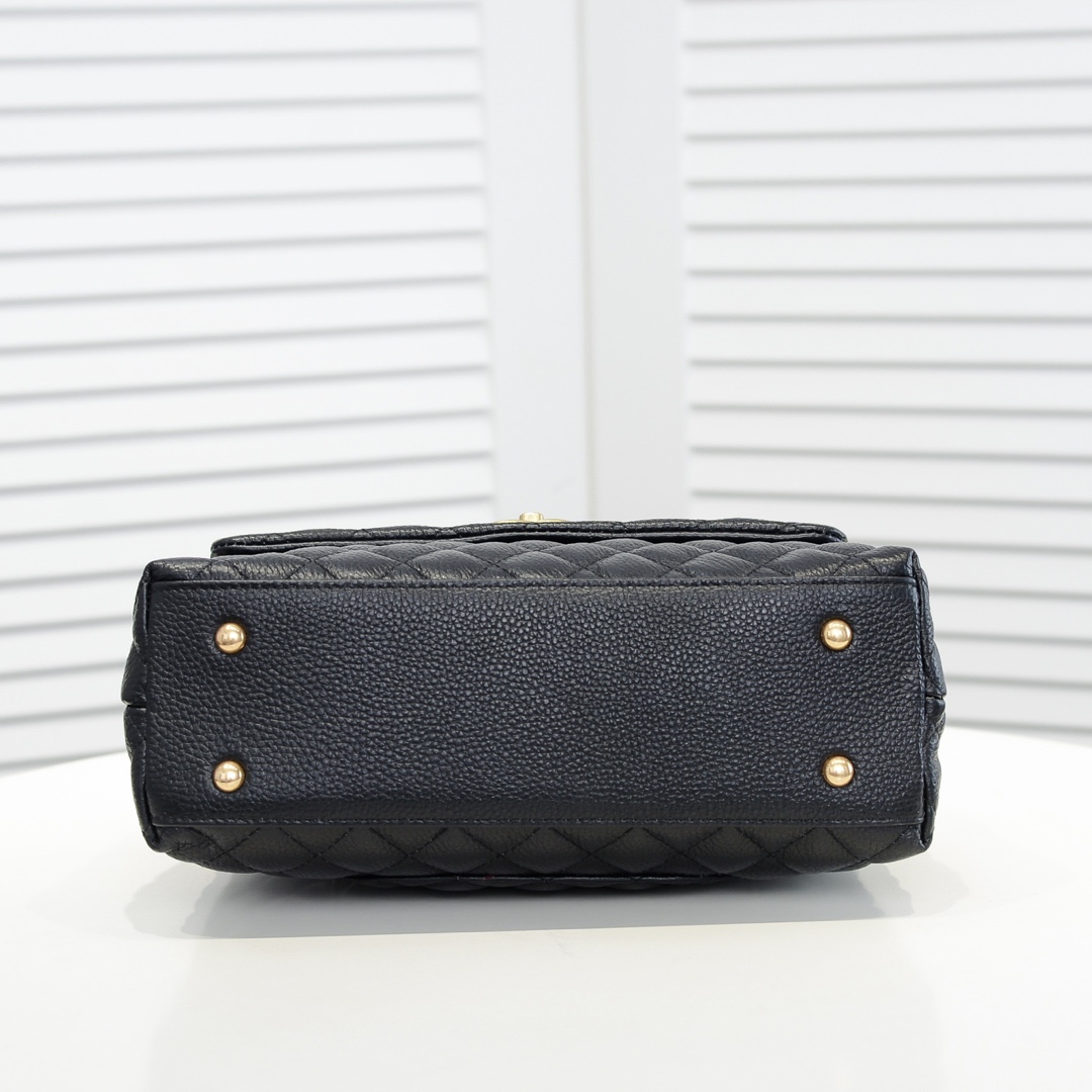 Chanel Stripe Gold Buckle Medium Shoulder Bag Handbag