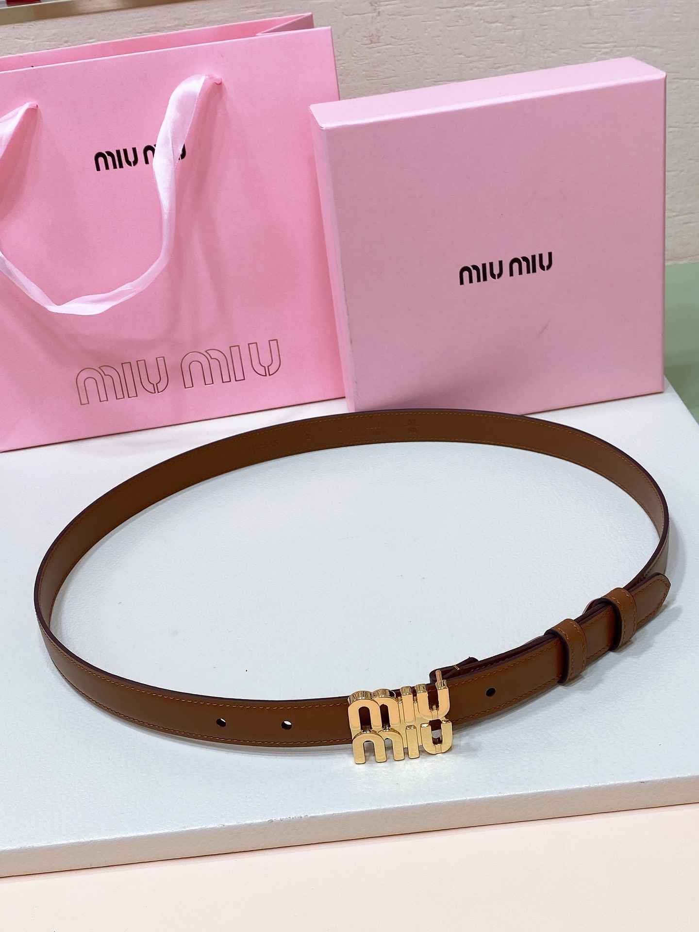 MiuMiu Leather Belts 1:1 Mirror Version