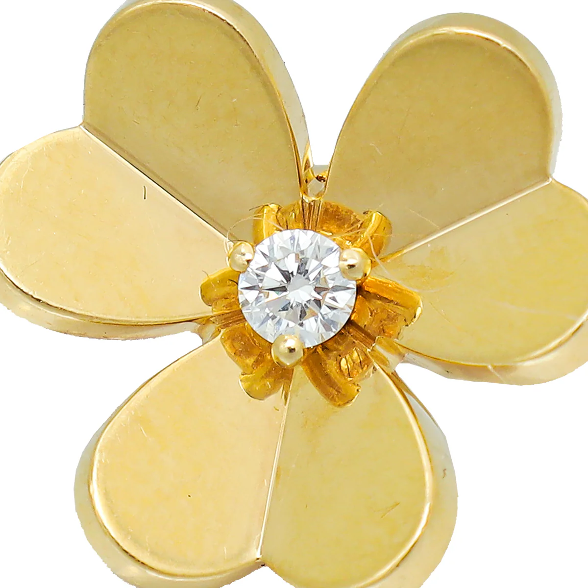 Van Cleef & Arpels 18K Yellow Gold Diamond Frivole Small Model Diamond Earrings