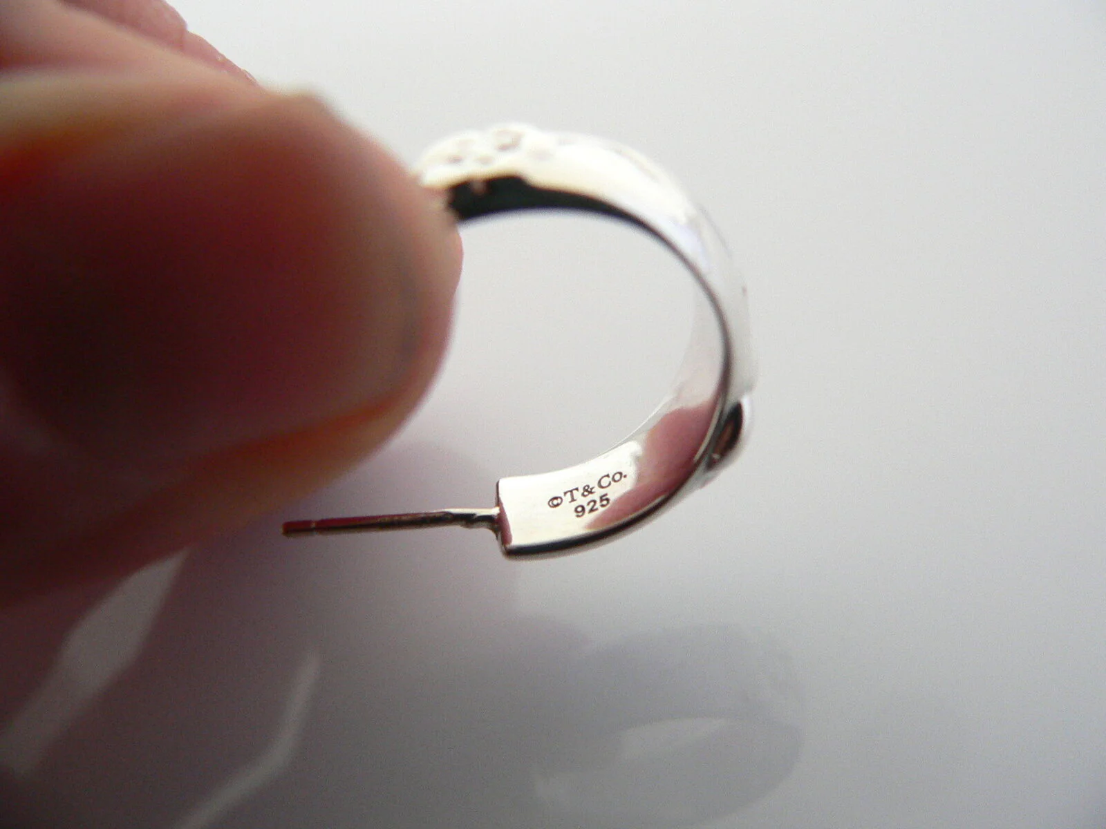 Tiffany & Co Silver Nature Rose Flower Hoop Earrings Rare Gift Love Garden