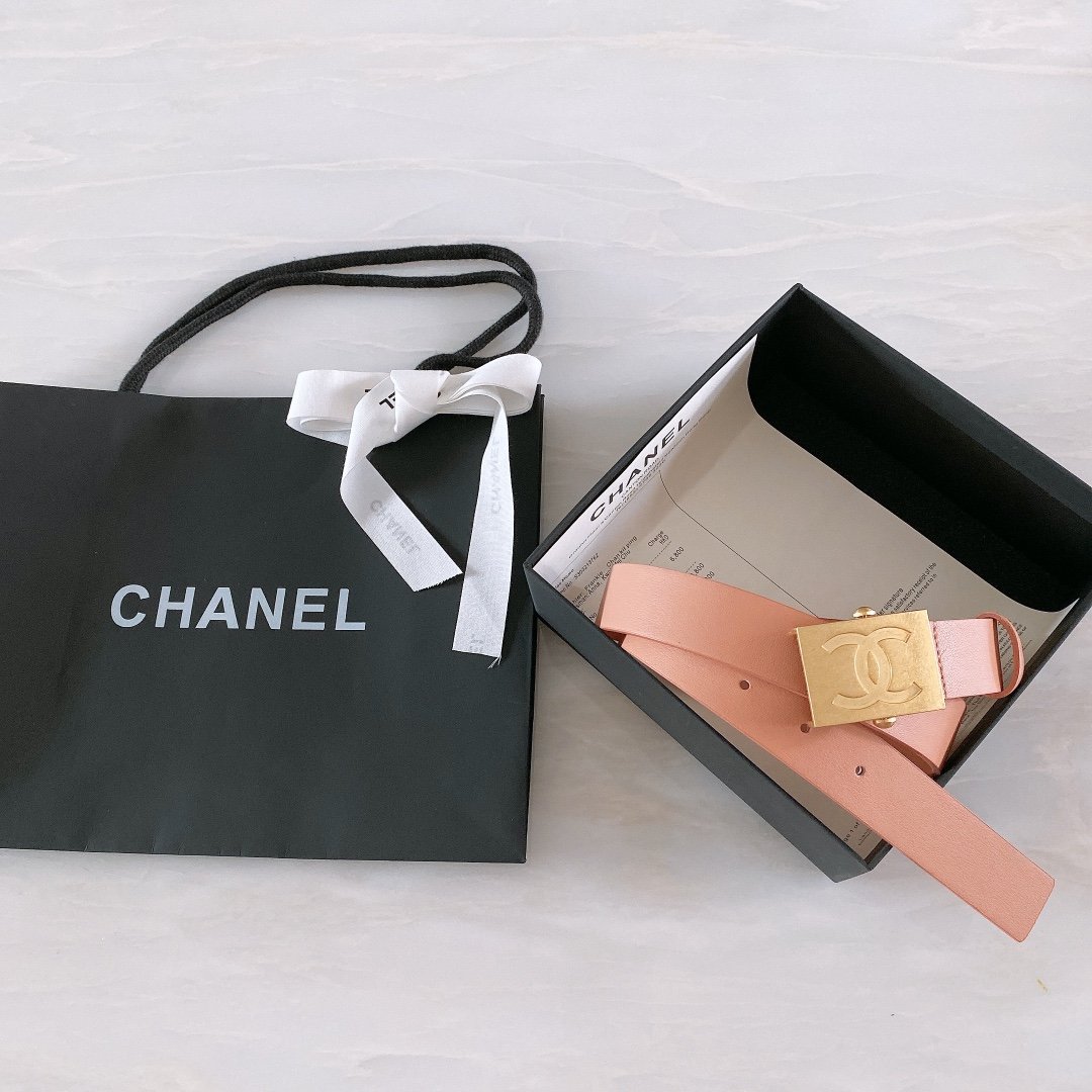 Chanel Belt With Ribbon Buckle Dust Pink Women Belt 30MM