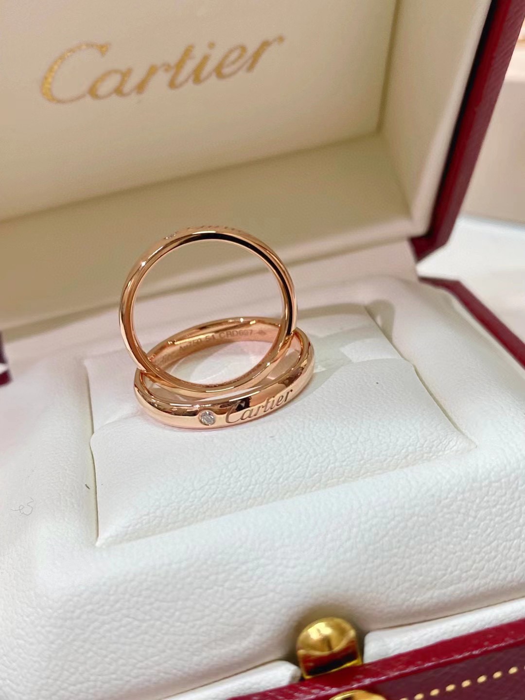 Cartier Ring with One Diamond, C DE CARTIER WEDDING BAND