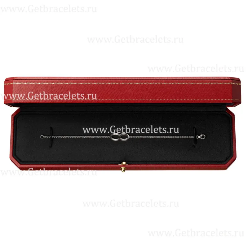 Replica Cariter Love Bracelet White Gold Double Ring B6027200