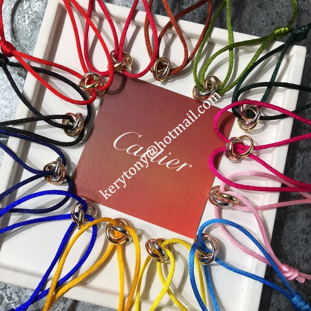 Fake Cartier Trinity Rope Bracelet White Gold/Yellow God/Rose Gold Celebrity Same Christmas
