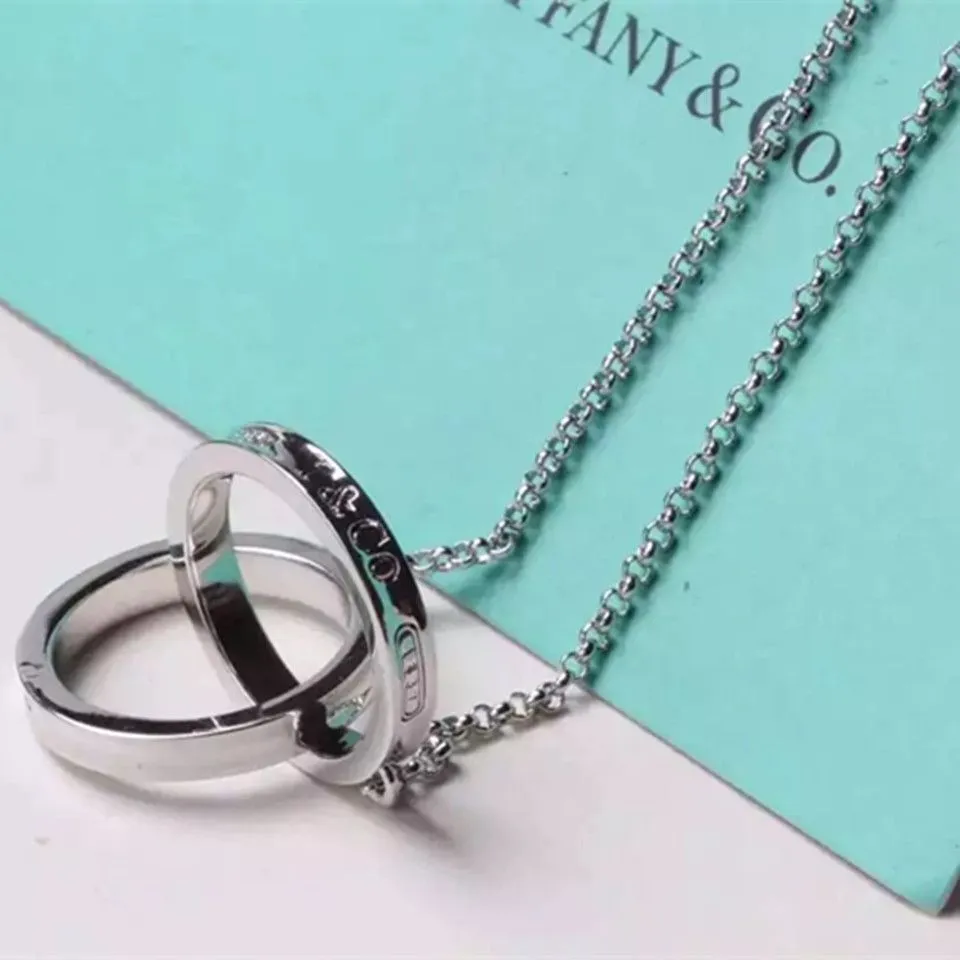 Tiffany 1837 Interlocking Circles Pendant Necklace Sterling Silver Best Review Women US