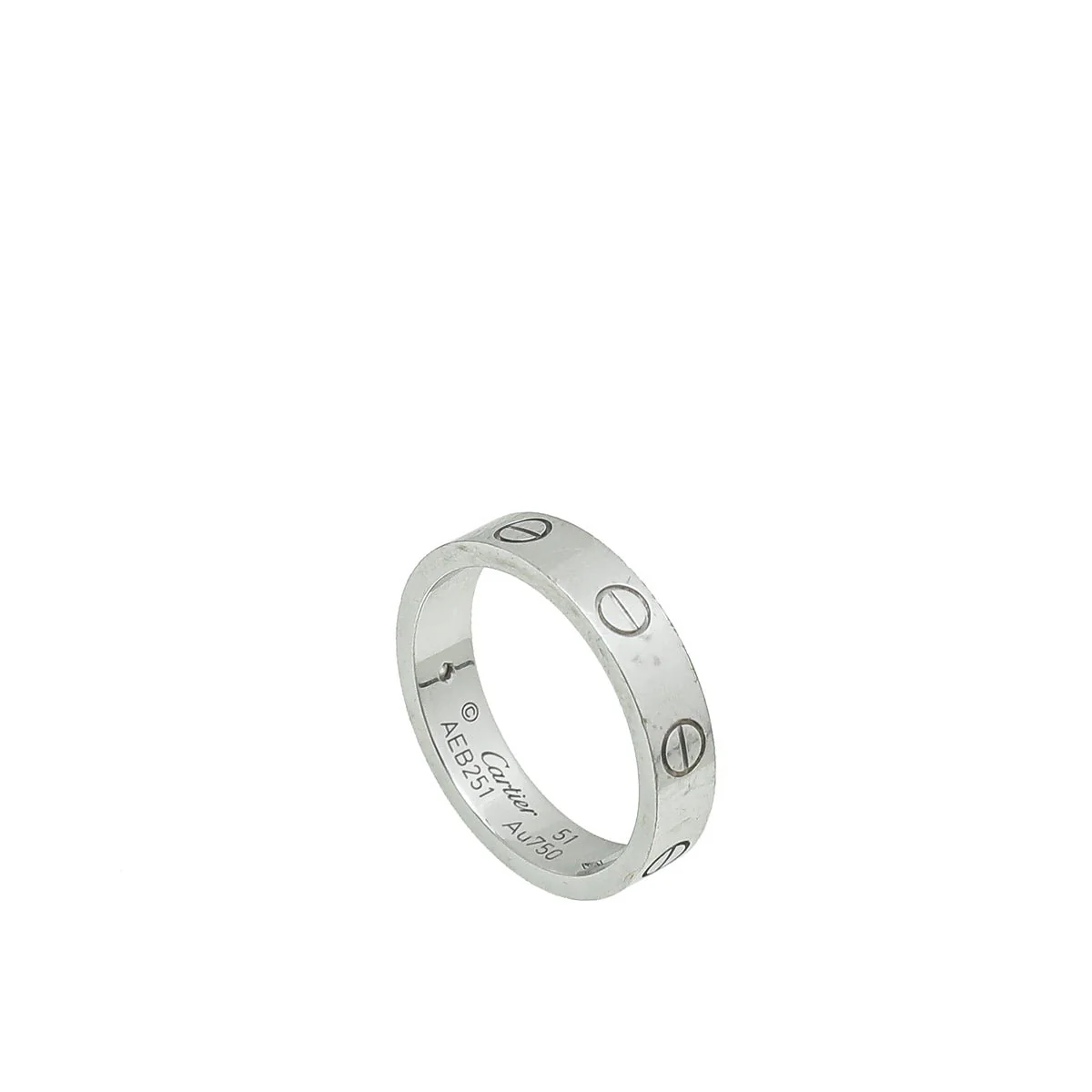 Cartier 18K White Gold Diamond Love Ring 51