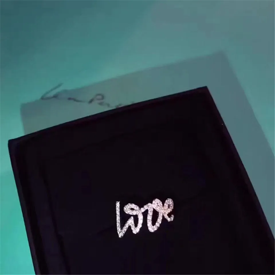 Tiffany Palomas Graffiti Love Letter Crystals Ring Street Shop Women GRP04140
