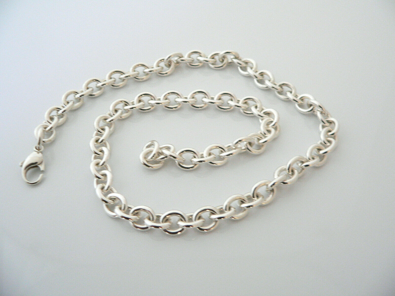 Tiffany & Co Silver Link Necklace Pendant Charm Chain Gift Love Statement Thick