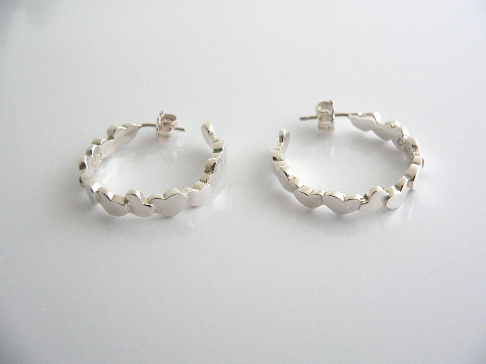 Tiffany & Co Silver Picasso Modern Heart Hoops Earrings Gift Love Classic Cool