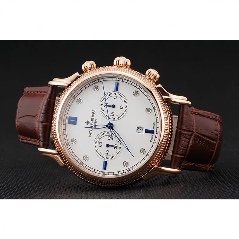 Chronograph White Dial White 40 mm, Rose Gold Plated