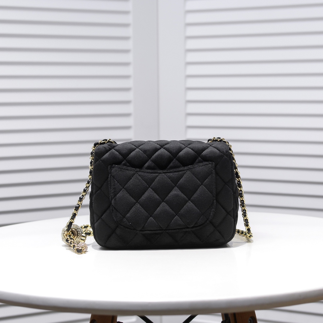 Chanel 1786 Velvet Rhinestones Shoulder Bag Handbag