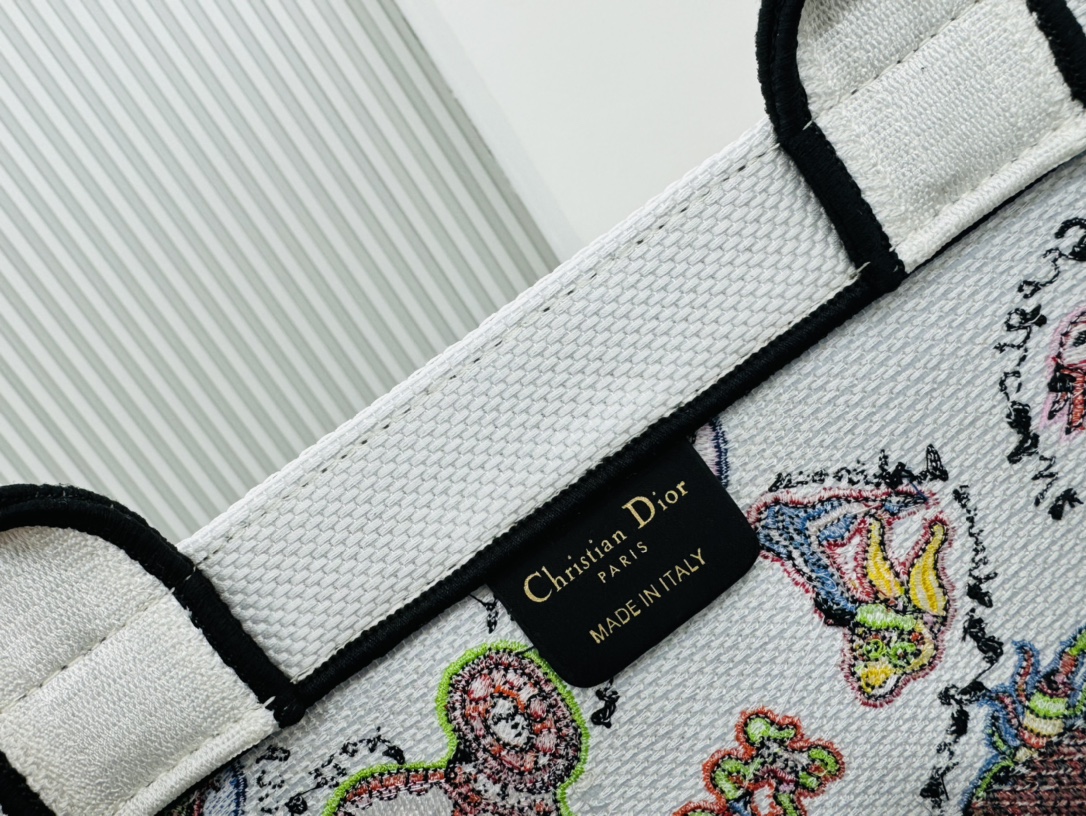 Dior Book Tote Embroider Large Shoulder Bag Handbag