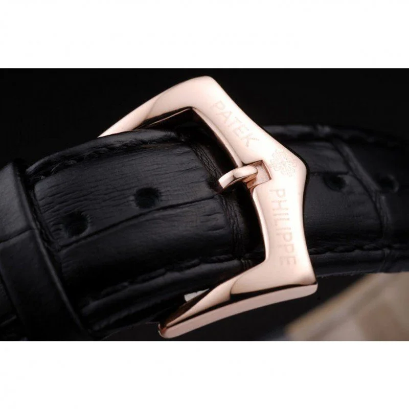 Geneve Calatrava Crystal Studded Dial Black 38 mm, Stainless Steel