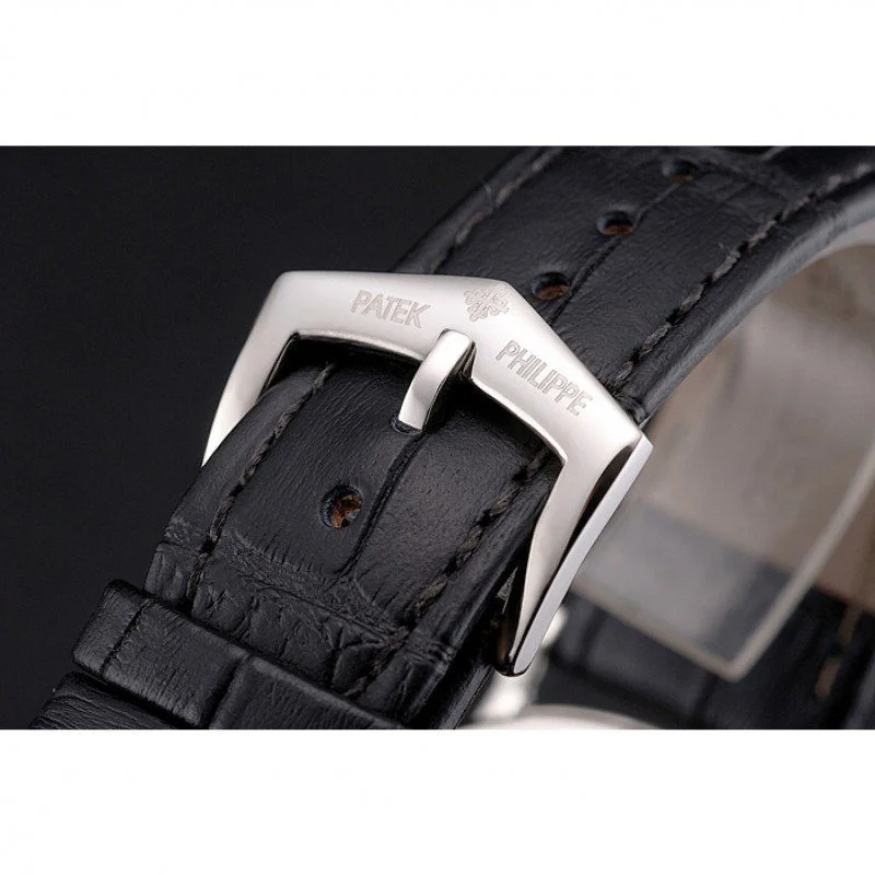 Calatrava Black Dial Diamond 40 mm, Stainless Steel