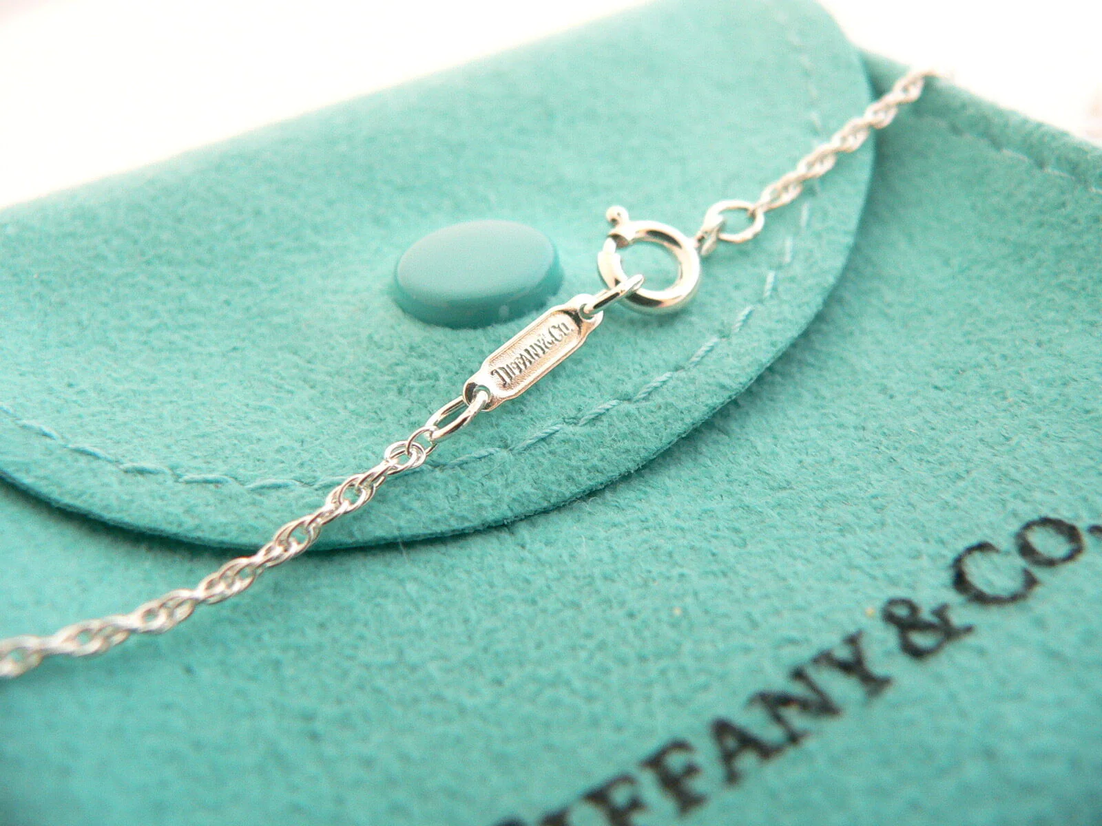Tiffany & Co Silver 18K Gold Triple Ribbon Bow Necklace Pendant 19 In Gift Pouch