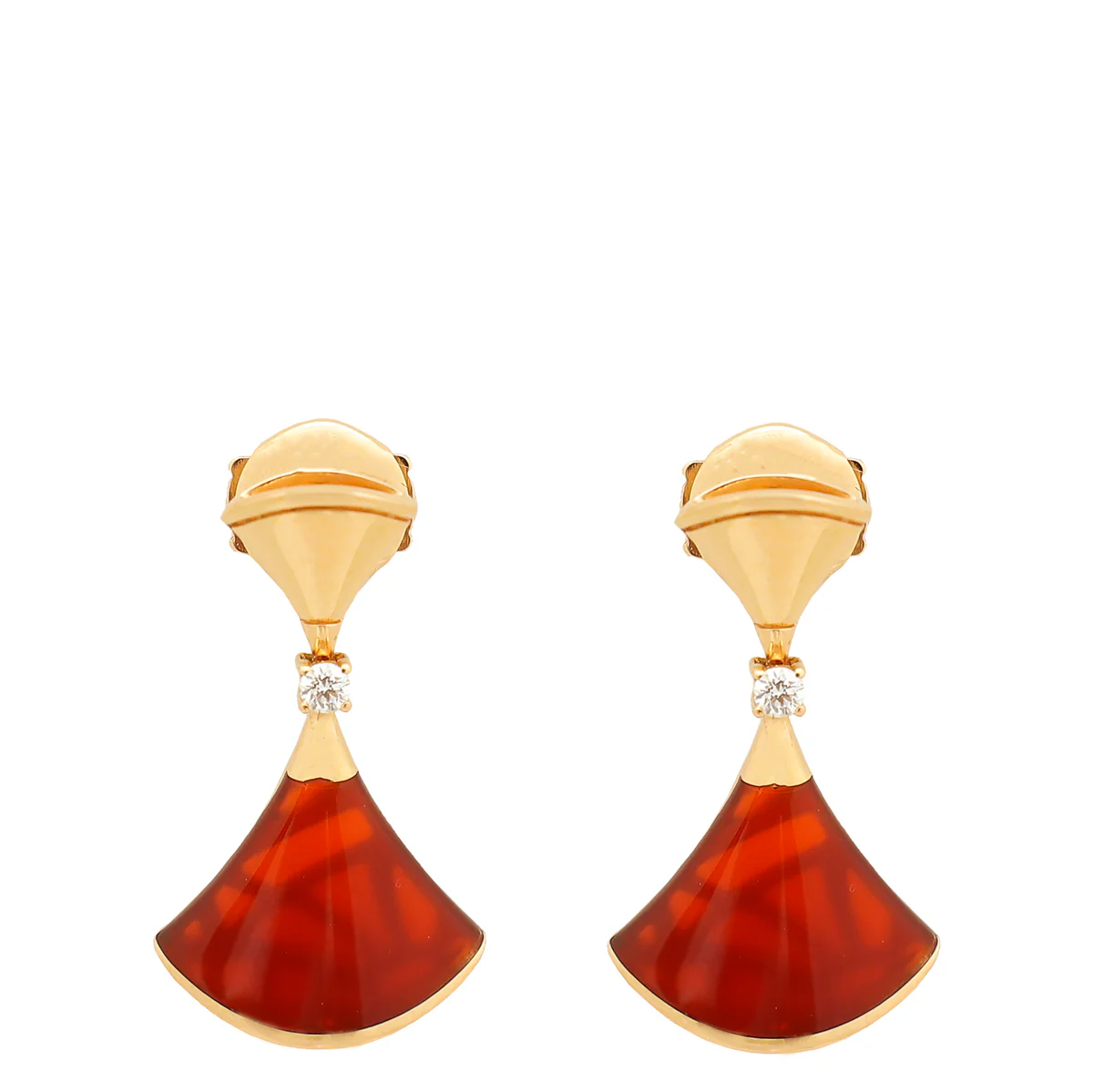 Bvlgari 18K Rose Gold Carnelian Diamond Diva's Dream Earrings