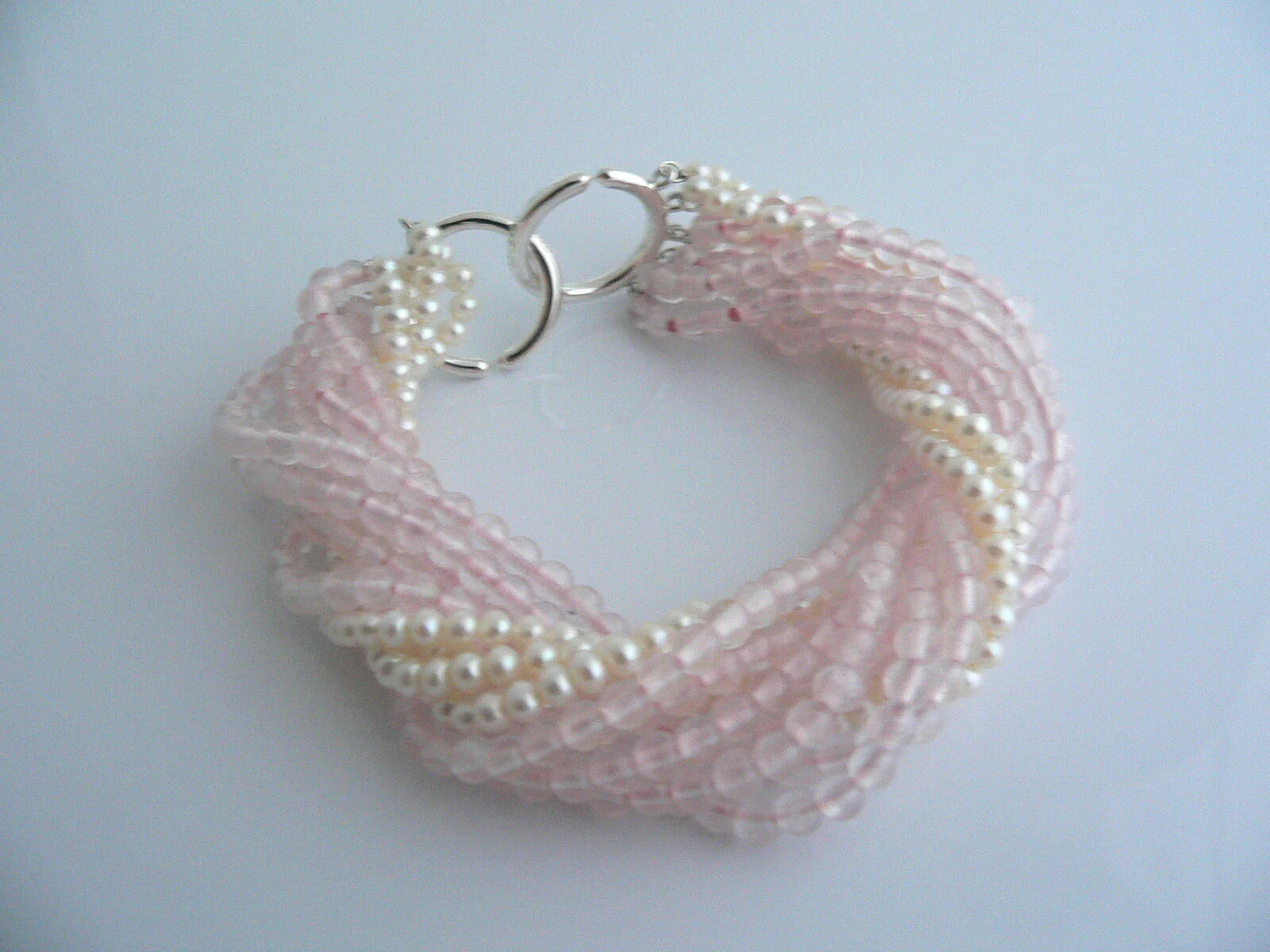 Tiffany & Co Pearl Bracelet Torsade Multi Strand Bangle Chain Love Gift Pouch