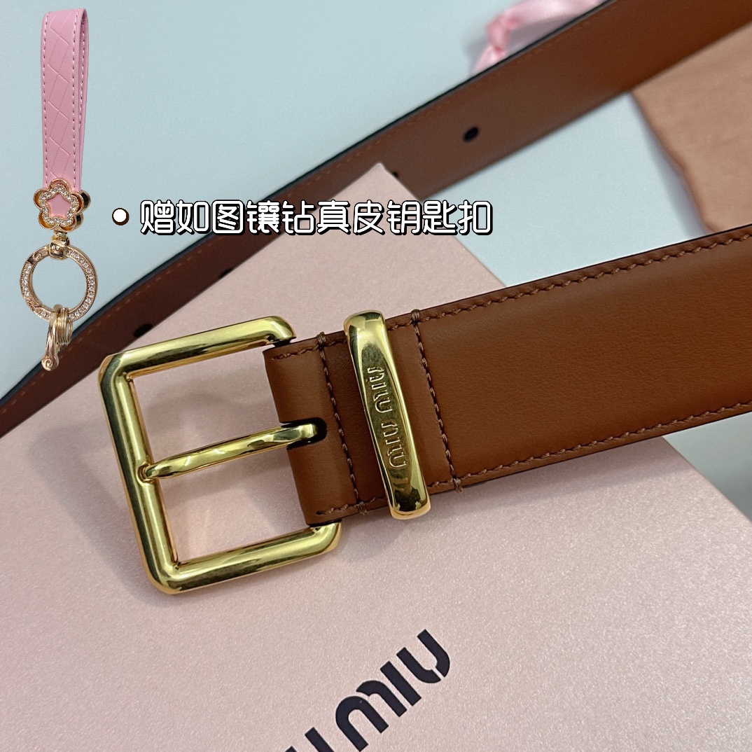 MiuMiu Leather Belts 1:1 Mirror Version