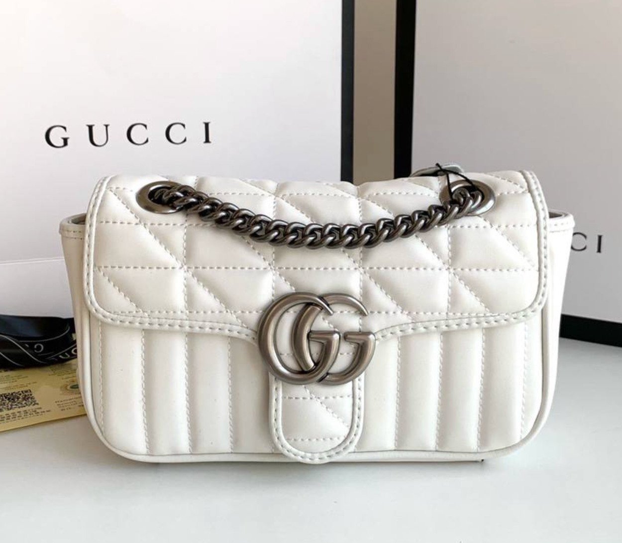 Gucci GG Marmont -Vertical stripes Shoulder Bag Handbag(Replica)