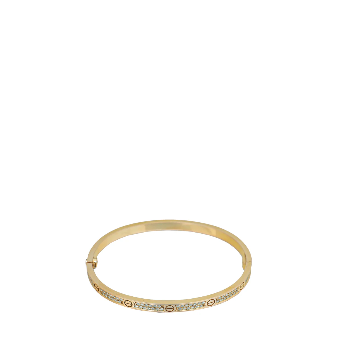Cartier 18K Yellow Gold Small Model Love Bracelet w/Paved Diamonds 16