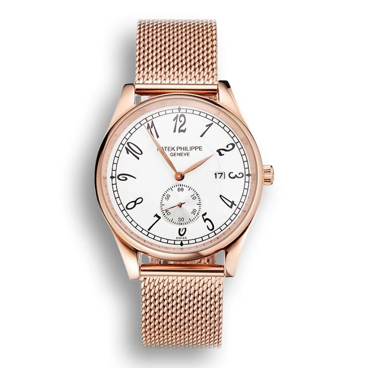 Calatrava Small Seconds Dial White 40 mm, Rose Gold Plated