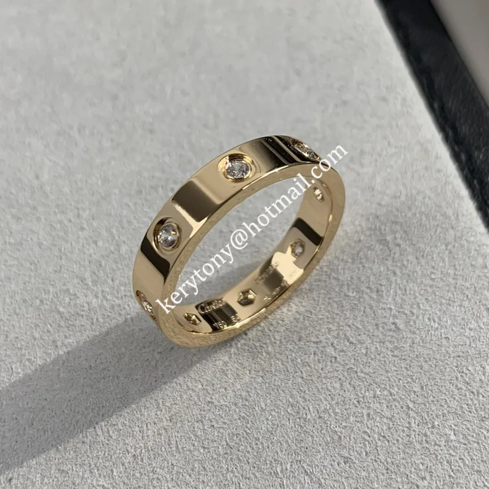 Good Reviews Cartier Love Ring 18K Rose Gold Ring With 8 Diamonds B4050800 For Sale