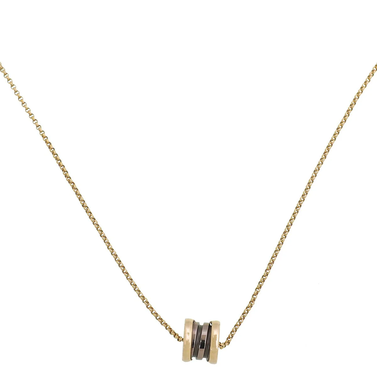 Bvlgari 18K Pink Gold Ceramic B.Zero 1 Necklace
