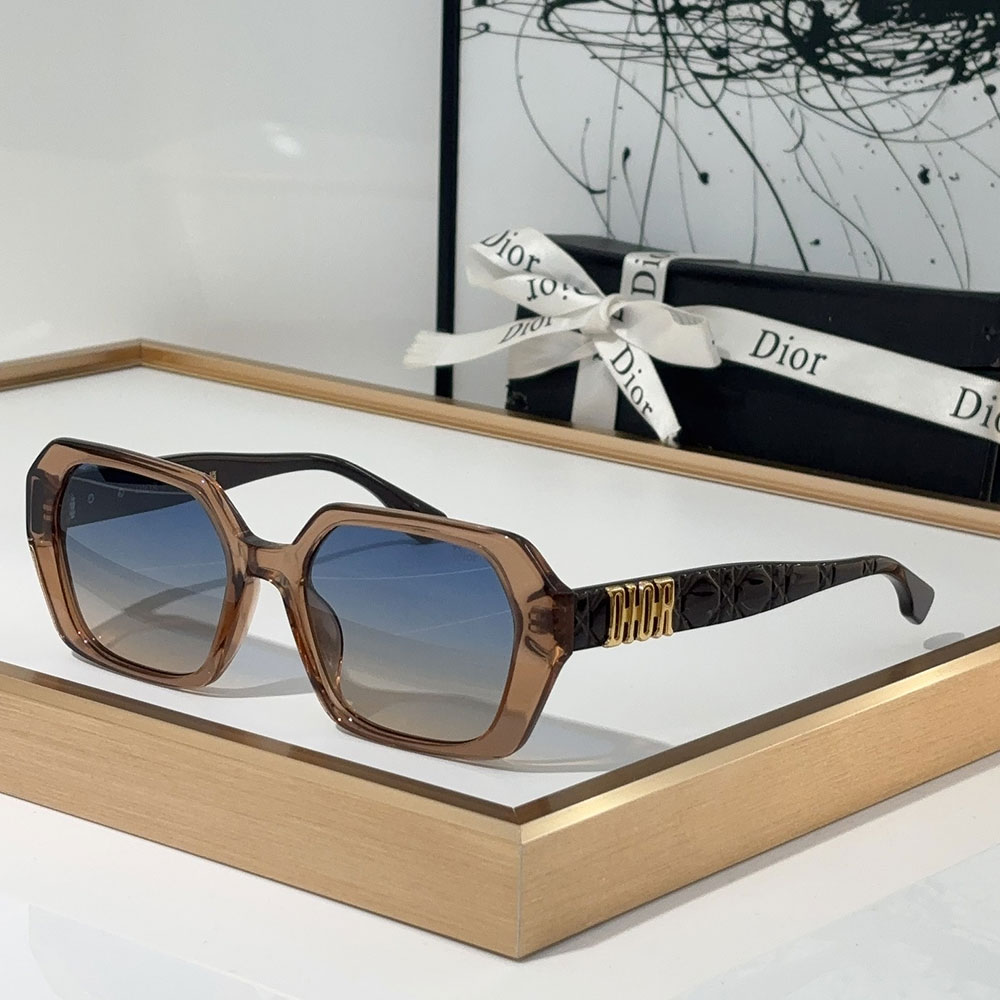 Dior Mirror Leg Logo Acetate Fibre sunglasses   Top quality (Replica）