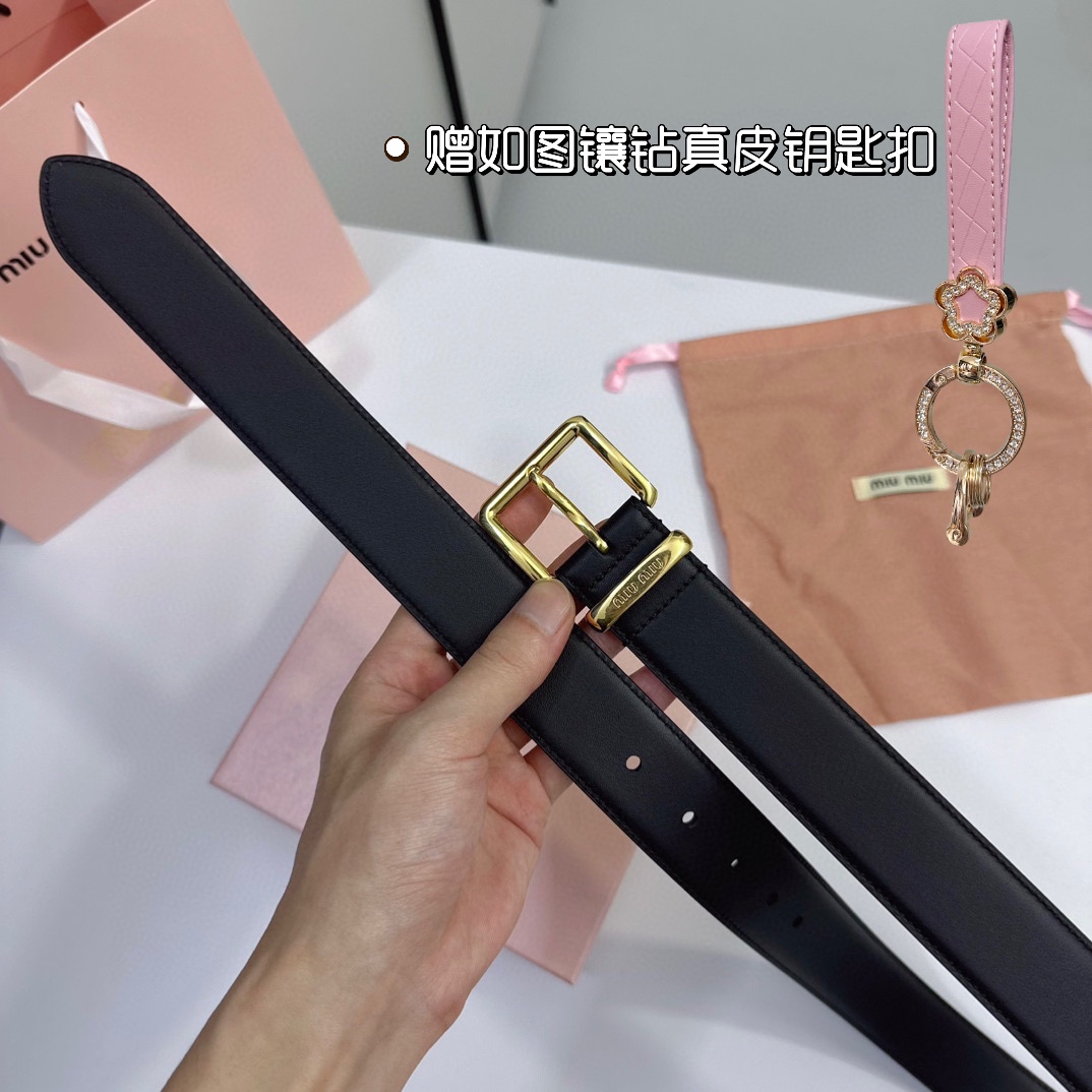 MiuMiu Leather Belts 1:1 Mirror Version