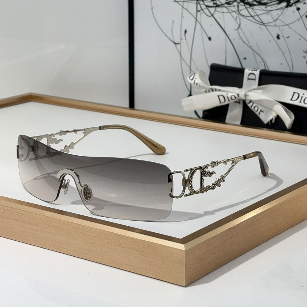Dior One-piece Rimless Hollow-out Sunglasses  Top quality (Replica）