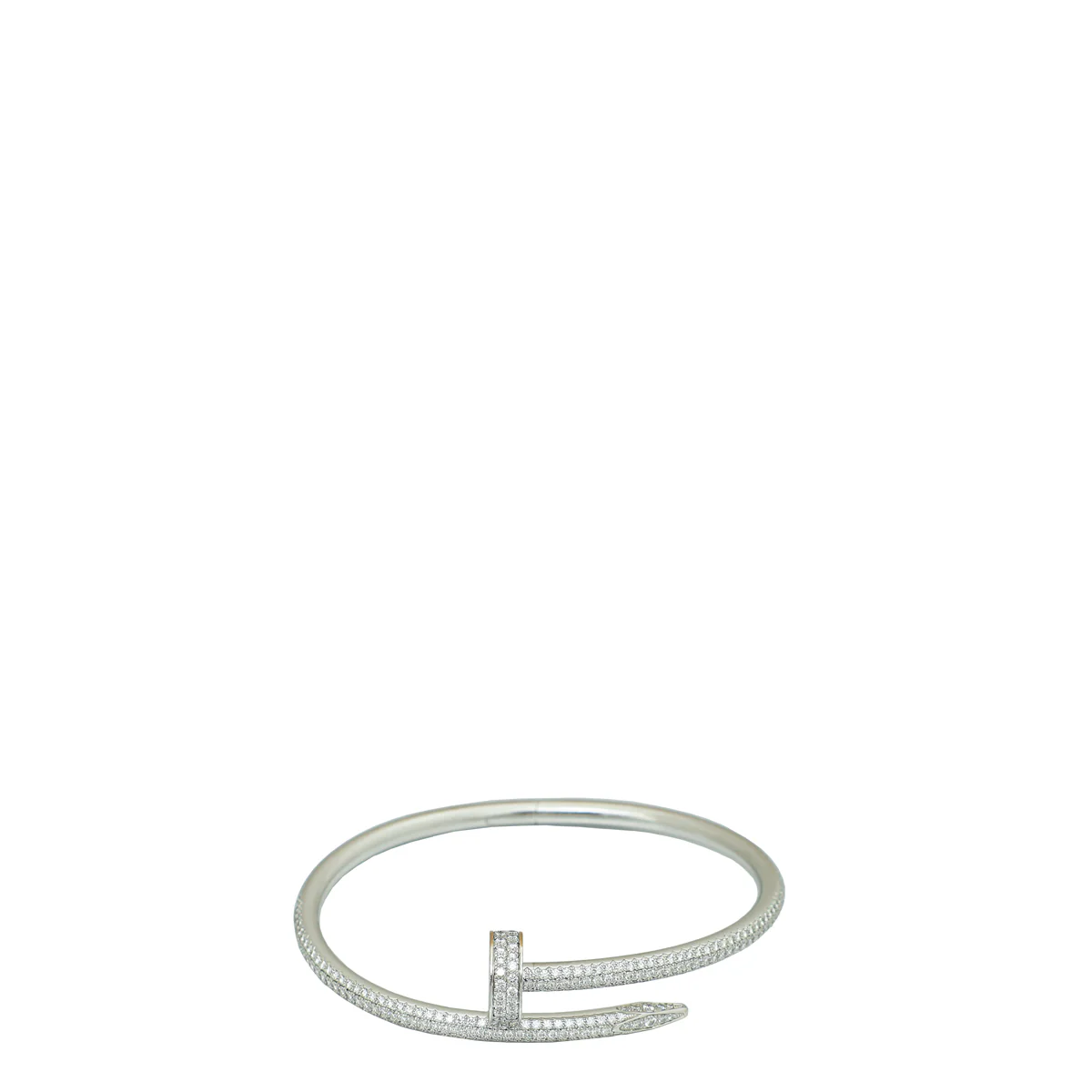 Cartier 18K White Gold Diamond Juste Un Clou Bracelet 16
