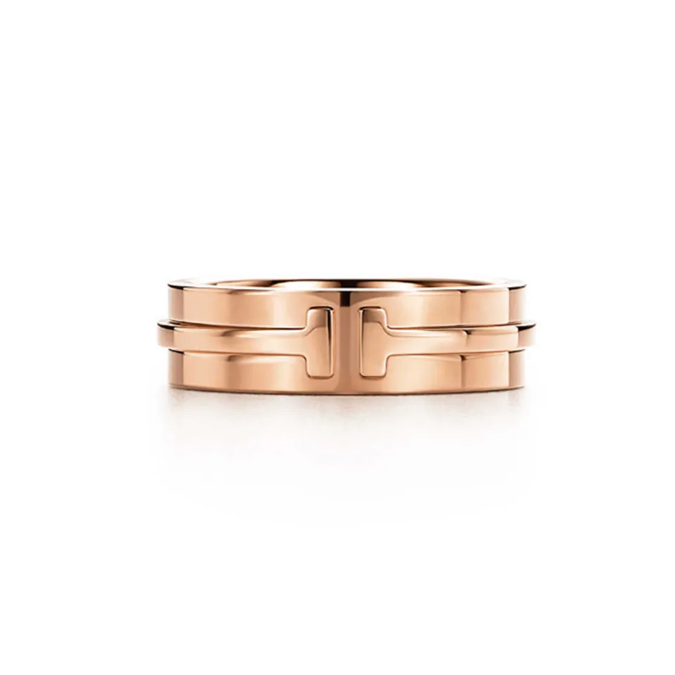 Tiffany T Two Ring Sterling Silver Unique Band Sale Party Style Lady Jewelry GRP09007/GRP09008