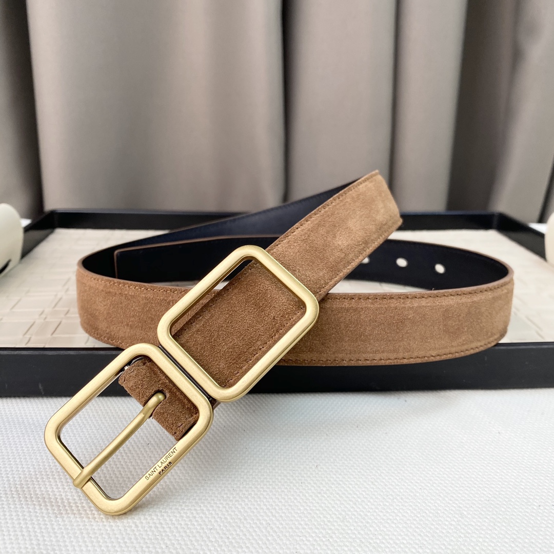 YSL Saint Laurent Leather Belts 1:1 Mirror Version