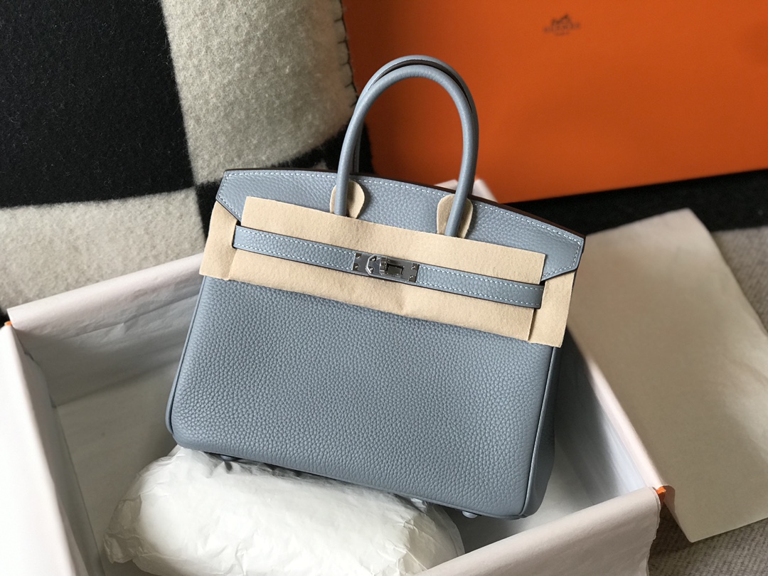 Hermes Birkin 30CM 35CM Togo Leather Flax Blue With Silver