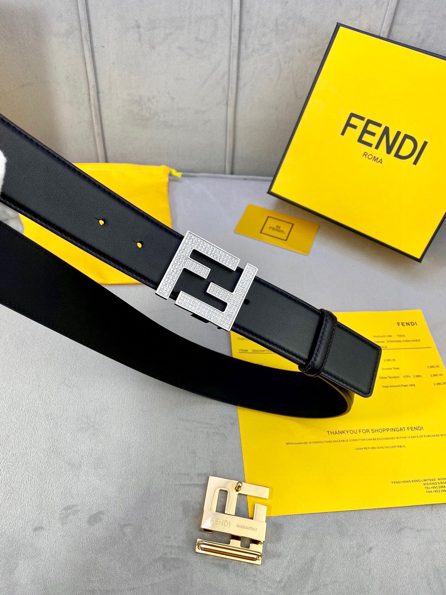 Fendi Leather Belts 1:1 Mirror Version