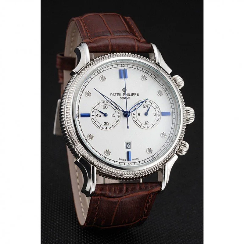 Chronograph White Dial With Diamonds 40 mm, Stainless Steel