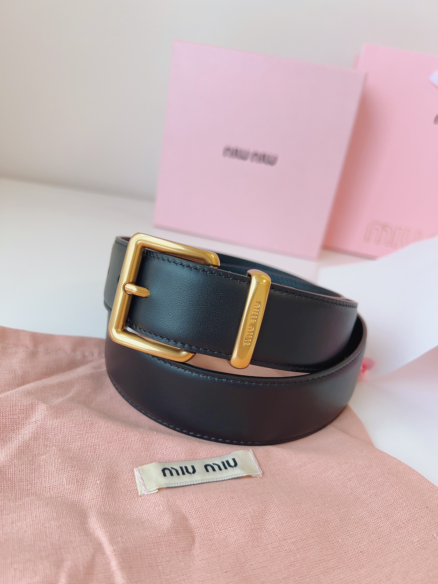 MiuMiu Leather Belts 1:1 Mirror Version