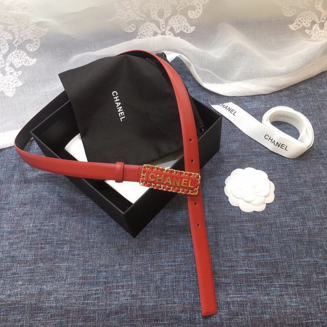 Chanel Belt With Chanel Signature Orange with Gold-Toned Hardware Women Belt 30MM