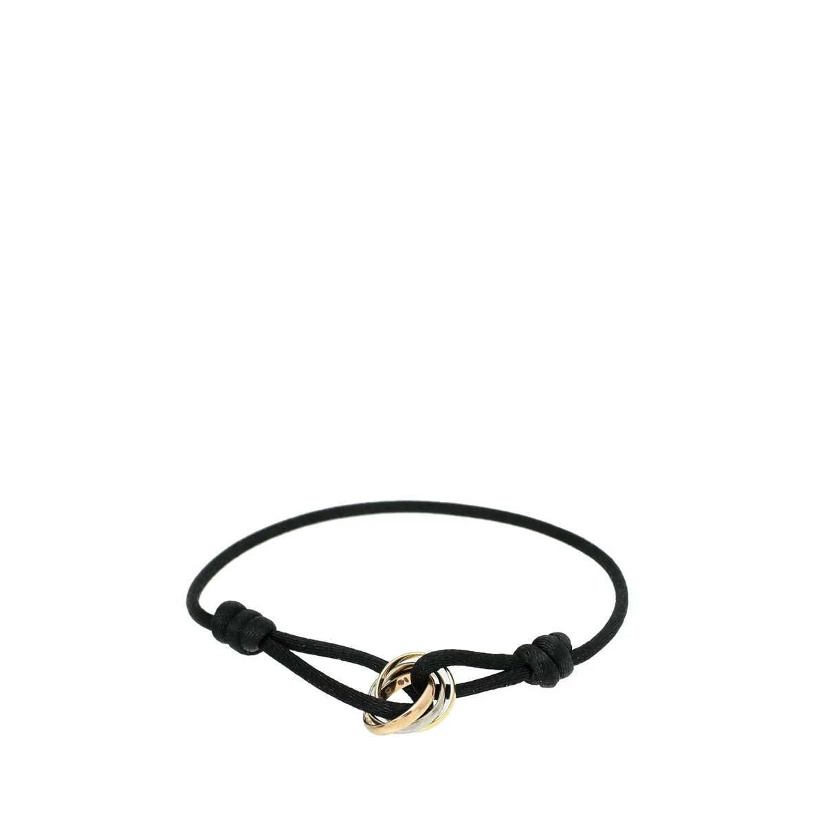 Cartier 18K Trinity Gold Black Cord Bracelet