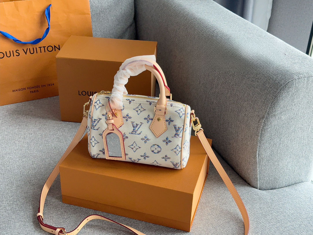 Louis Vuitton LV  Speedy 20 Danim Shoulder Bag Handbag (Replica)